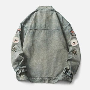 vintage racing denim jacket   chic urban streetwear icon 3894