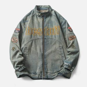 vintage racing denim jacket iconic racing denim jacket vintage & edgy appeal 7528