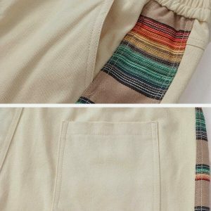 vintage rainbow stitch cropped pants   chic y2k streetwear 7093
