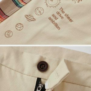 vintage rainbow stitch cropped pants   chic y2k streetwear 7254
