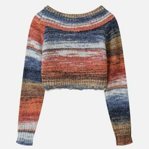 vintage rainbow sweater chic & colorful y2k vibe 1209
