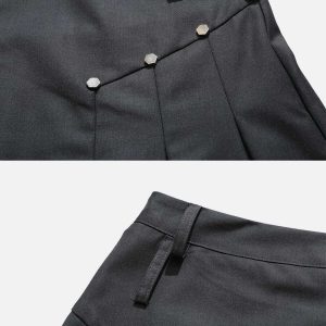 vintage rivets pleated skirt urban chic & edgy 5308