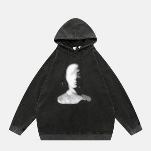 vintage shadow hoodie washed look urban & chic appeal 1404