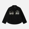vintage sherpa coat with letter detail iconic & cozy 8440