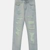 vintage shredded jeans edgy raw cut urban appeal 7592
