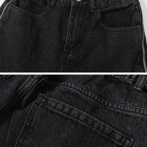 vintage side zip jeans sleek design & urban appeal 8015