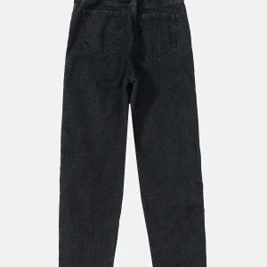 vintage side zip jeans sleek design & urban appeal 8612