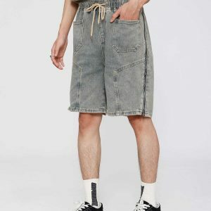 vintage side zipper denim shorts 1984