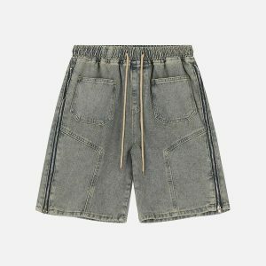 vintage side zipper denim shorts 5786