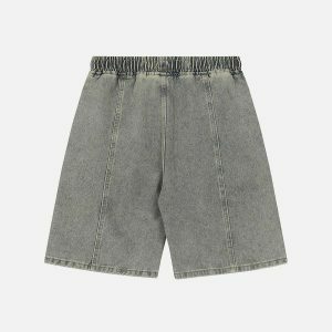 vintage side zipper denim shorts 8212