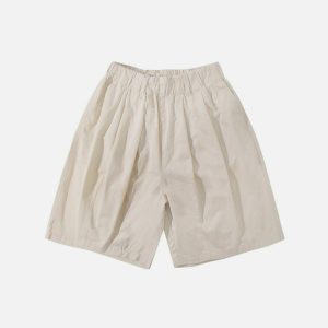 vintage solid shorts   chic minimalist streetwear staple 4095