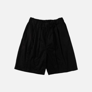 vintage solid shorts   chic minimalist streetwear staple 5034