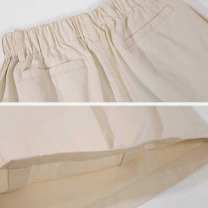 vintage solid shorts   chic minimalist streetwear staple 5243