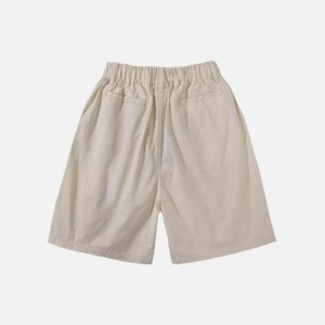 vintage solid shorts   chic minimalist streetwear staple 8311