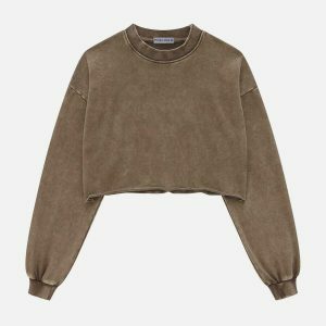 vintage solid washed sweatshirt   chic & timeless comfort 5187