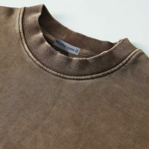 vintage solid washed sweatshirt   chic & timeless comfort 5698