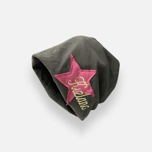 vintage star embroidered hat with raw edge   urban chic 7767