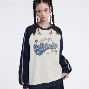 vintage stripe baseball sweatshirt 2542
