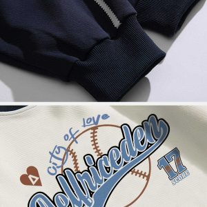 vintage stripe baseball sweatshirt 7953