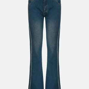vintage stripe bootcut jeans low rise & youthful style 5508