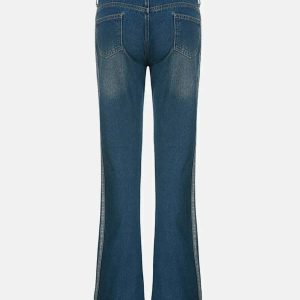 vintage stripe bootcut jeans low rise & youthful style 7727