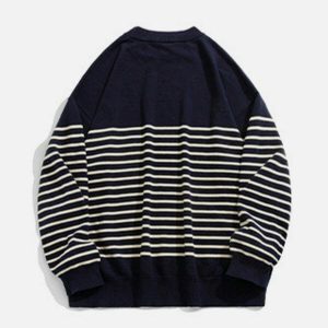 vintage stripe sweater   chic knit for urban style 1531