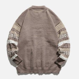 vintage stripe sweater crafted weave design urban appeal 5723