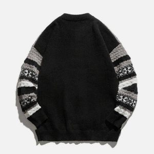 vintage stripe sweater crafted weave design urban appeal 8069
