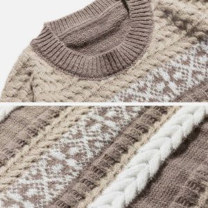 vintage stripe sweater crafted weave design urban appeal 8695
