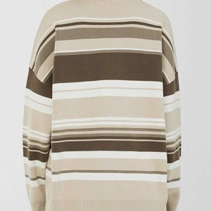 vintage stripe sweater iconic letter design & urban flair 1204