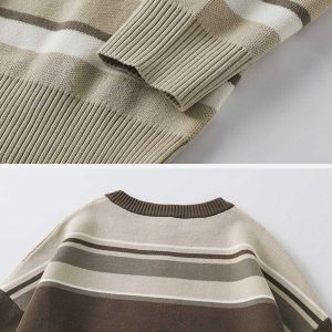 vintage stripe sweater iconic letter design & urban flair 7827