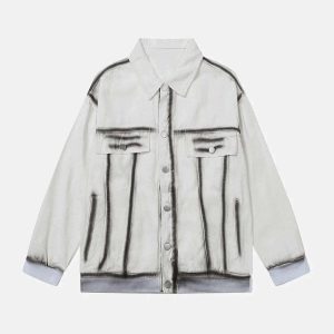 vintage tie dye denim jacket iconic lines & urban flair 2209