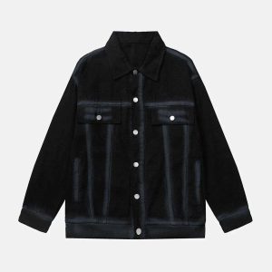 vintage tie dye denim jacket iconic lines & urban flair 5256
