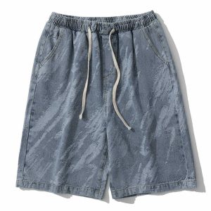 vintage tie dye denim shorts   chic & youthful streetwear 8449