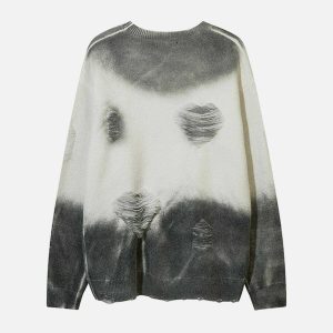 vintage tiedye sweater with edgy hole detailing 3824