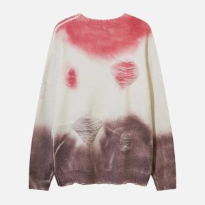 vintage tiedye sweater with edgy hole detailing 5500