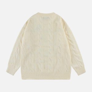 vintage tulip twist sweater chic knit design 2996