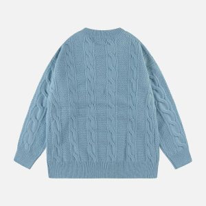 vintage tulip twist sweater chic knit design 4331