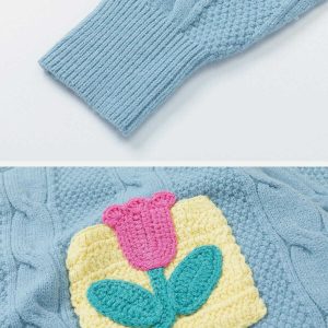 vintage tulip twist sweater chic knit design 5057
