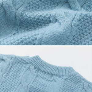 vintage tulip twist sweater chic knit design 6699