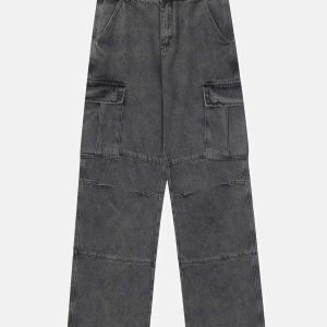 vintage wash jeans multi pocket design urban appeal 5213