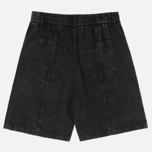 vintage wash shorts multi pocket design youthful edge 5102
