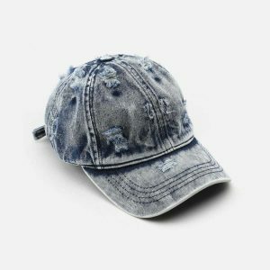 vintage washed cap with distressed fringe   urban chic 8125