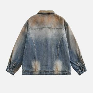 vintage washed denim jacket   chic & timeless appeal 3395