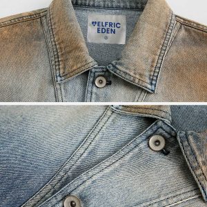 vintage washed denim jacket   chic & timeless appeal 6688