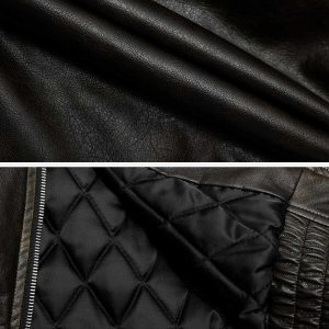 vintage washed faux leather jacket edgy & retro streetwear 3938