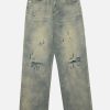 washed design jeans with holes dynamic urban appeal 1775