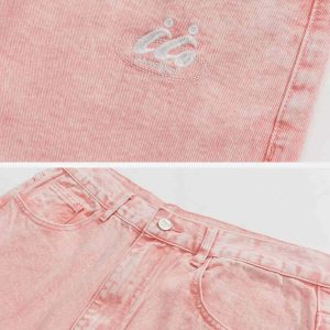 washed embroidered jeans youthful & chic denim classic 1631