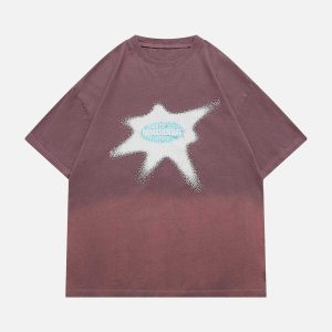 washed gradient graphic tee   dynamic urban style 6991