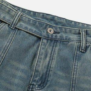 wrinkle washed big pocket jeans   edgy & retro streetwear 5192